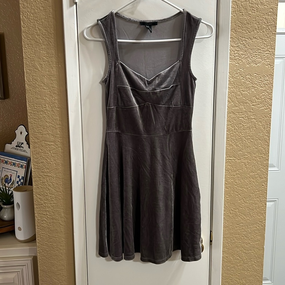 Silver velvet dress